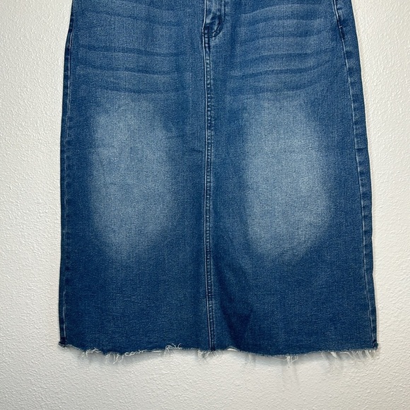 ALLEGRA K Denim Midi Stretch Skirt Size Large NWT - Picture 4 of 8